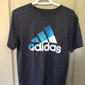 ► GRAY AND BLUE KIDS ADIDAS T-SHIRT